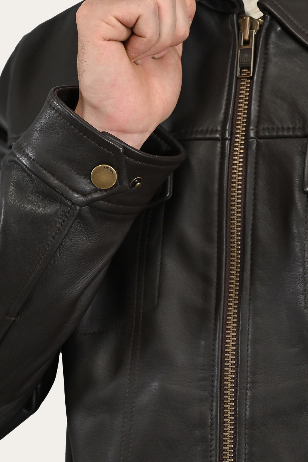 Frye Exclusive - Men’s Dark Brown Durango Trucker Leather Jacket