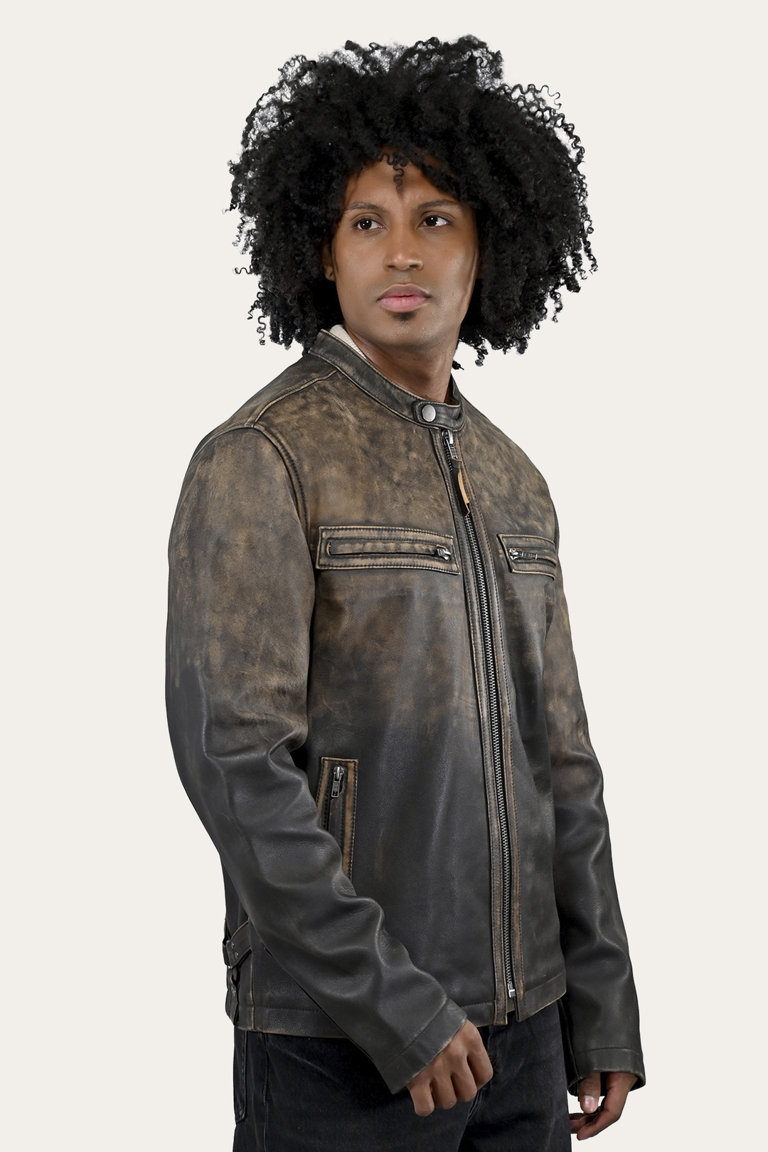 Frye Everyday - Men’s Brown Beige Leland Ombre Leather Jacket