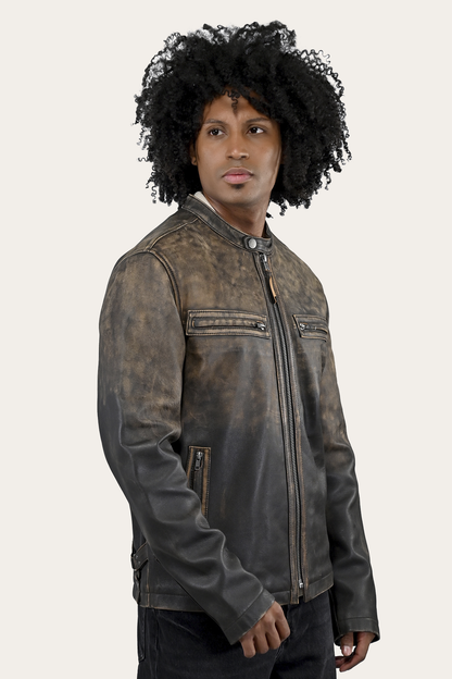 Frye Everyday - Men’s Brown Beige Leland Ombre Leather Jacket