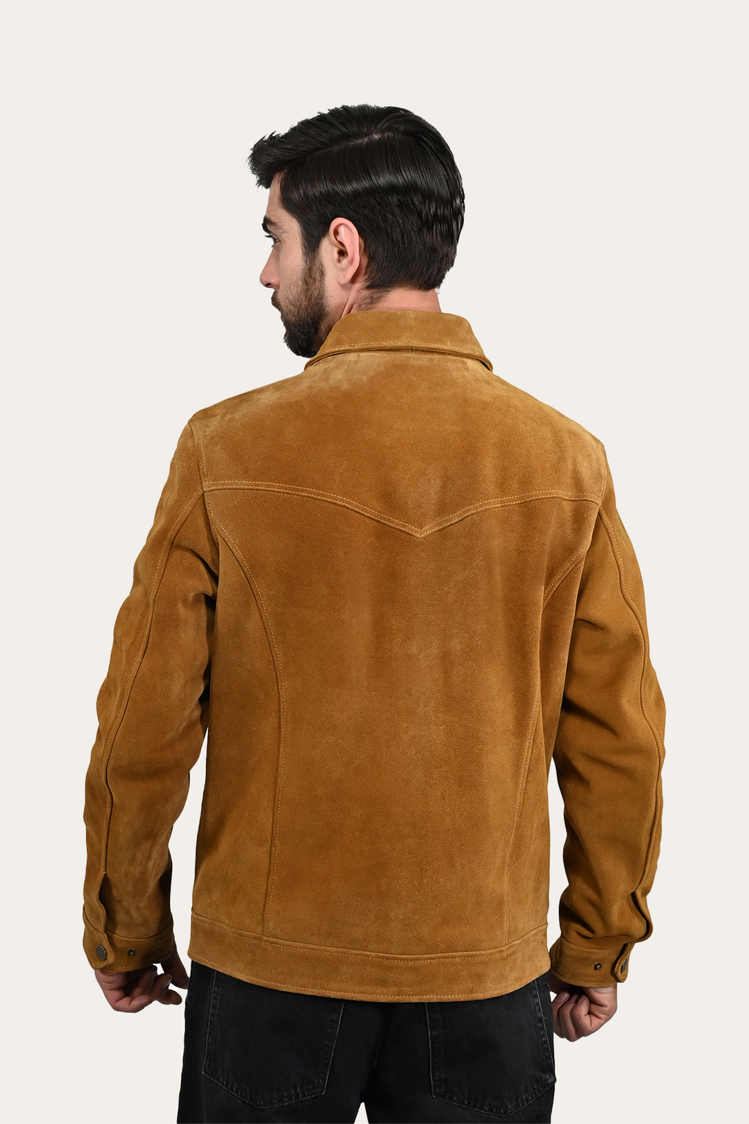 Frye Special Offer - Men’s Tan Trailblazer Trucker Suede Jacket