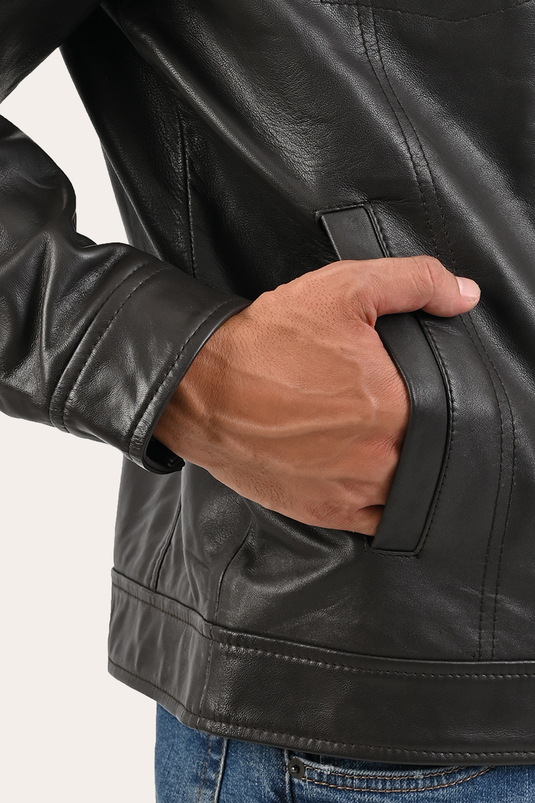 Frye Great Value - Men’s Dark Brown Kentucky Trucker Leather Jacket