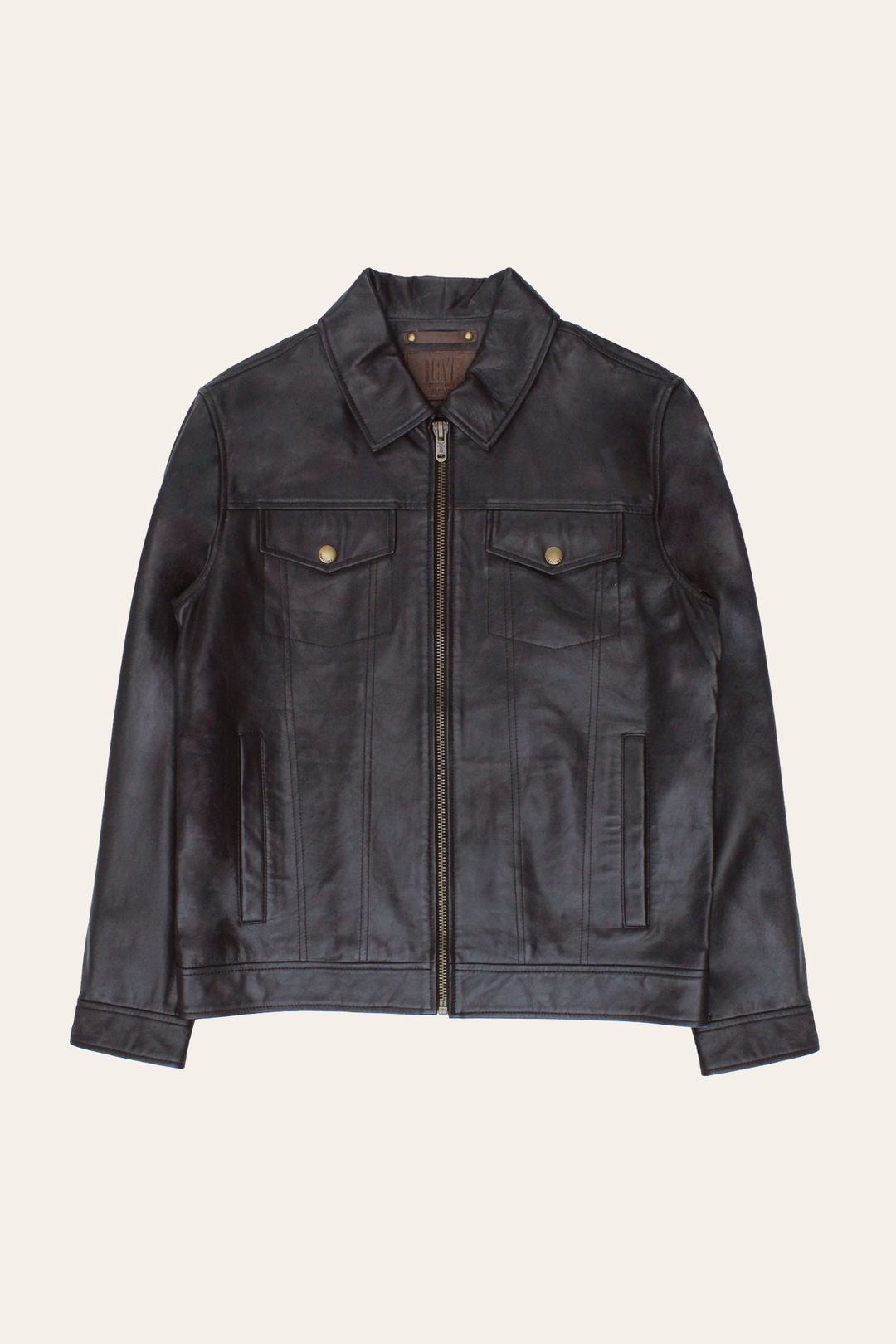 Frye Great Value - Men’s Dark Brown Kentucky Trucker Leather Jacket