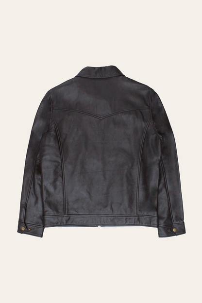 Frye Great Value - Men’s Dark Brown Kentucky Trucker Leather Jacket
