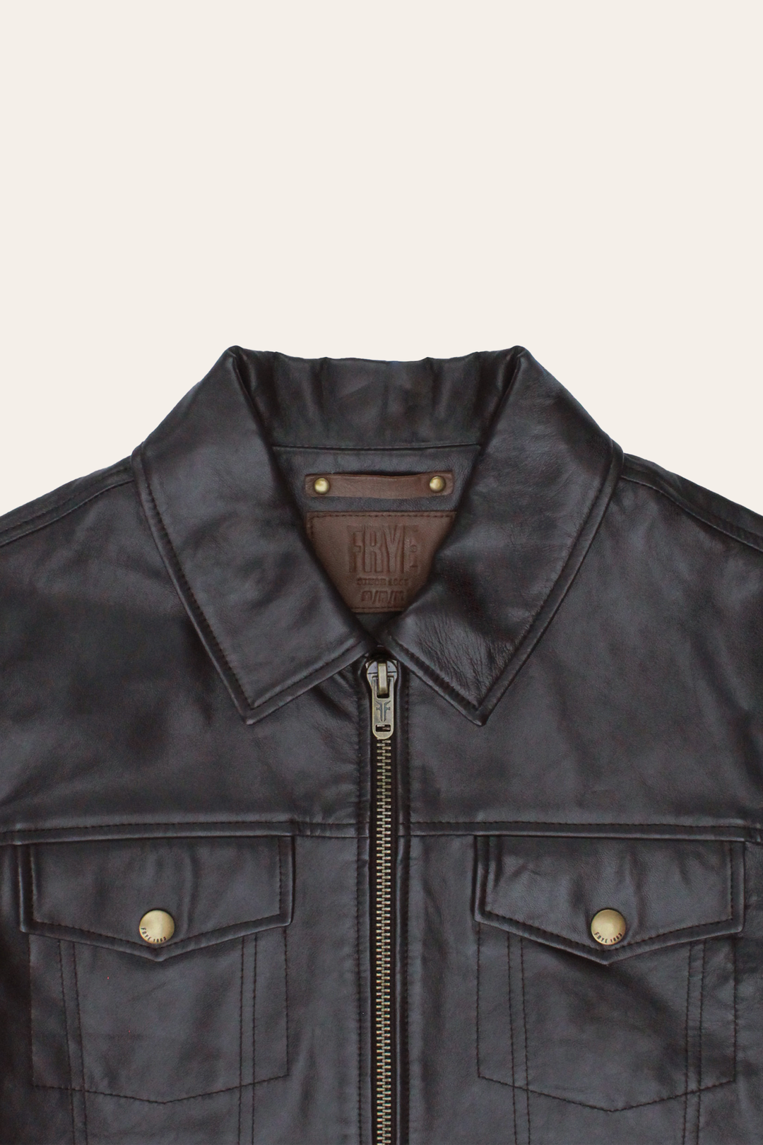 Frye Great Value - Men’s Dark Brown Kentucky Trucker Leather Jacket