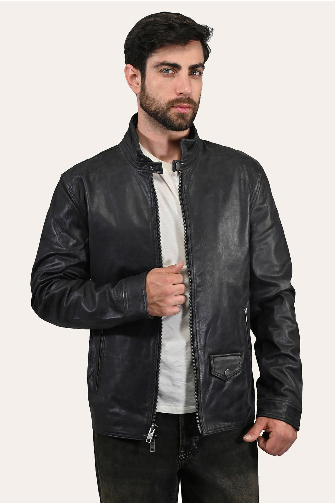 Frye Best Seller - Men’s Black Lawton Modern Nappa Biker Jacket