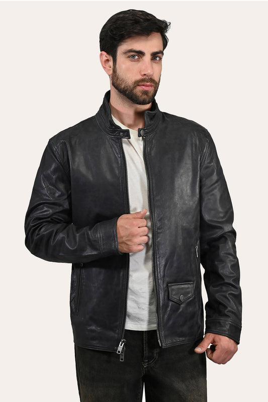 Frye Best Seller - Men’s Black Lawton Modern Nappa Biker Jacket
