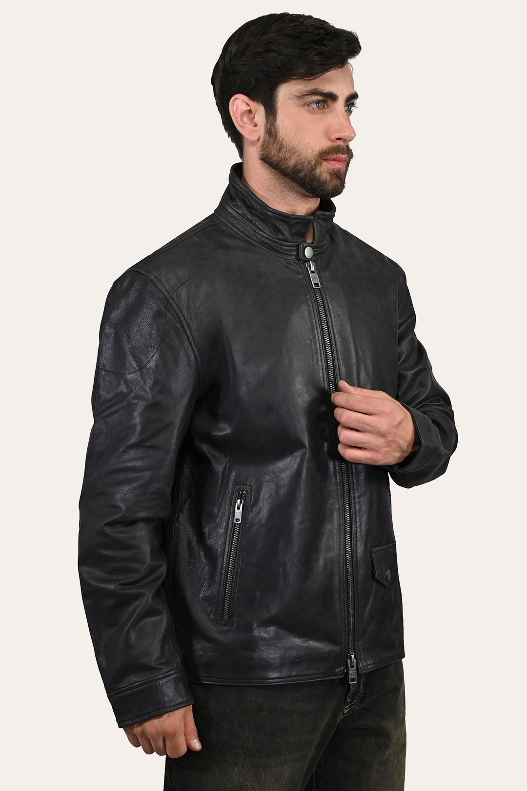 Frye Best Seller - Men’s Black Lawton Modern Nappa Biker Jacket
