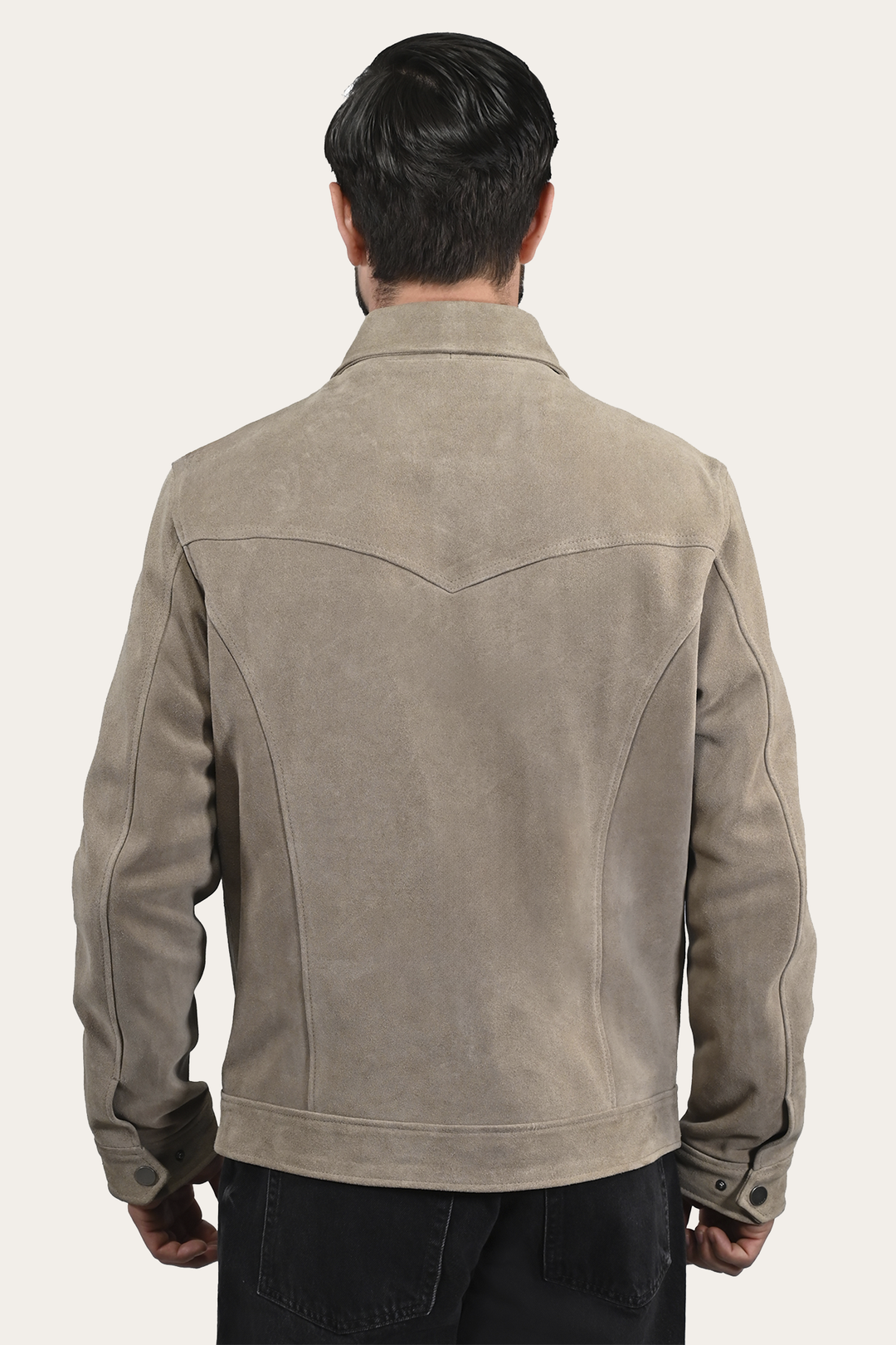 Frye Trusted - Men’s Taupe Trailblazer Suede Trucker Jacket
