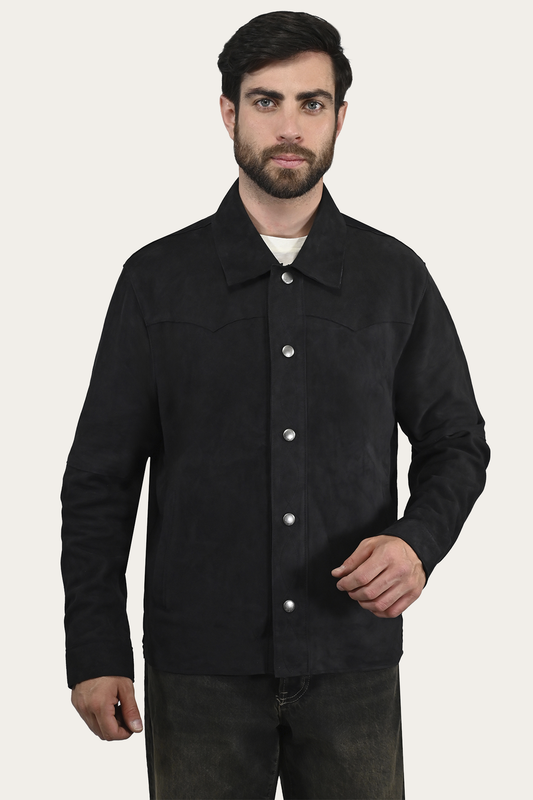 Frye Best Price - Men’s Navy Blue Judd Minimalist Suede Shacket