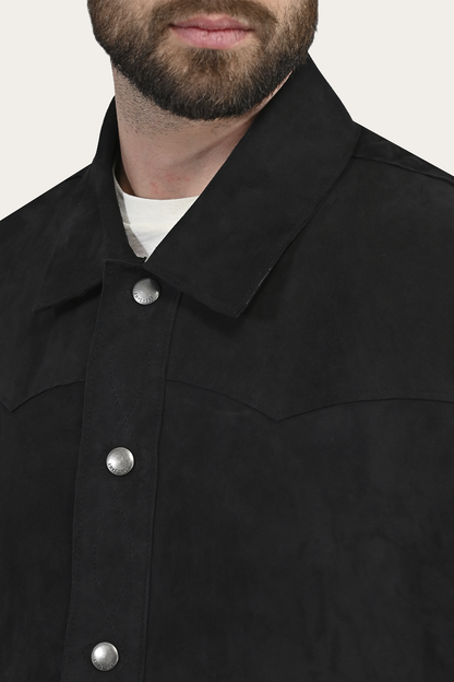 Frye Best Price - Men’s Navy Blue Judd Minimalist Suede Shacket
