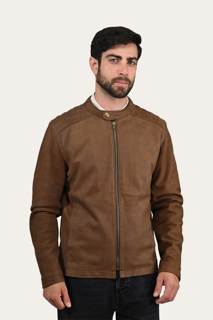 Frye Discount - Men’s Tobacco Desert Racer Leather Jacket