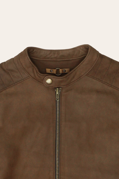 Frye Discount - Men’s Tobacco Desert Racer Leather Jacket