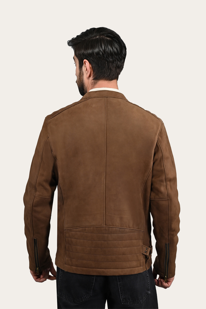 Frye Discount - Men’s Tobacco Desert Racer Leather Jacket