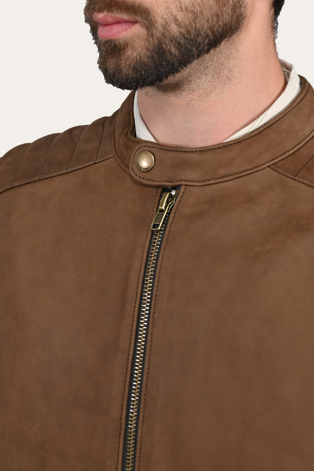 Frye Discount - Men’s Tobacco Desert Racer Leather Jacket