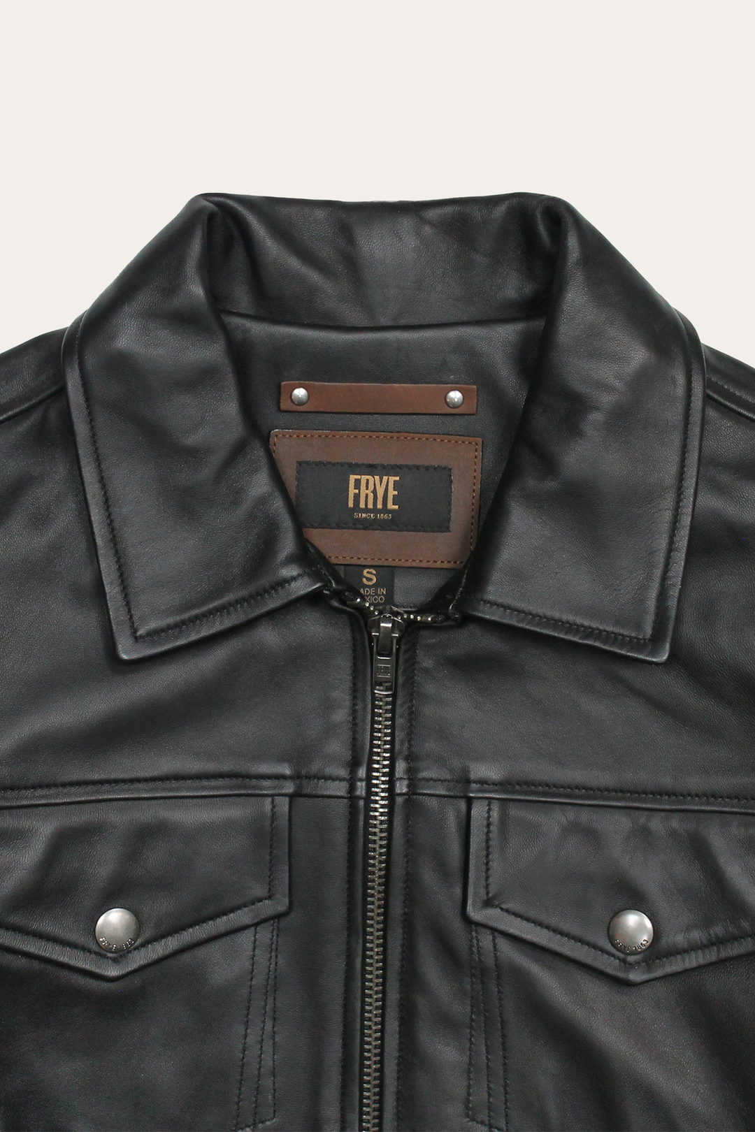 Frye Special Offer - Men’s Black Durango Trucker Leather Jacket