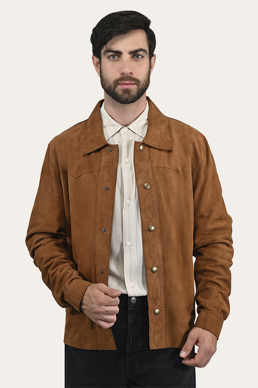Frye Great Value - Men’s Middle Brown Judd Minimalist Suede Shacket