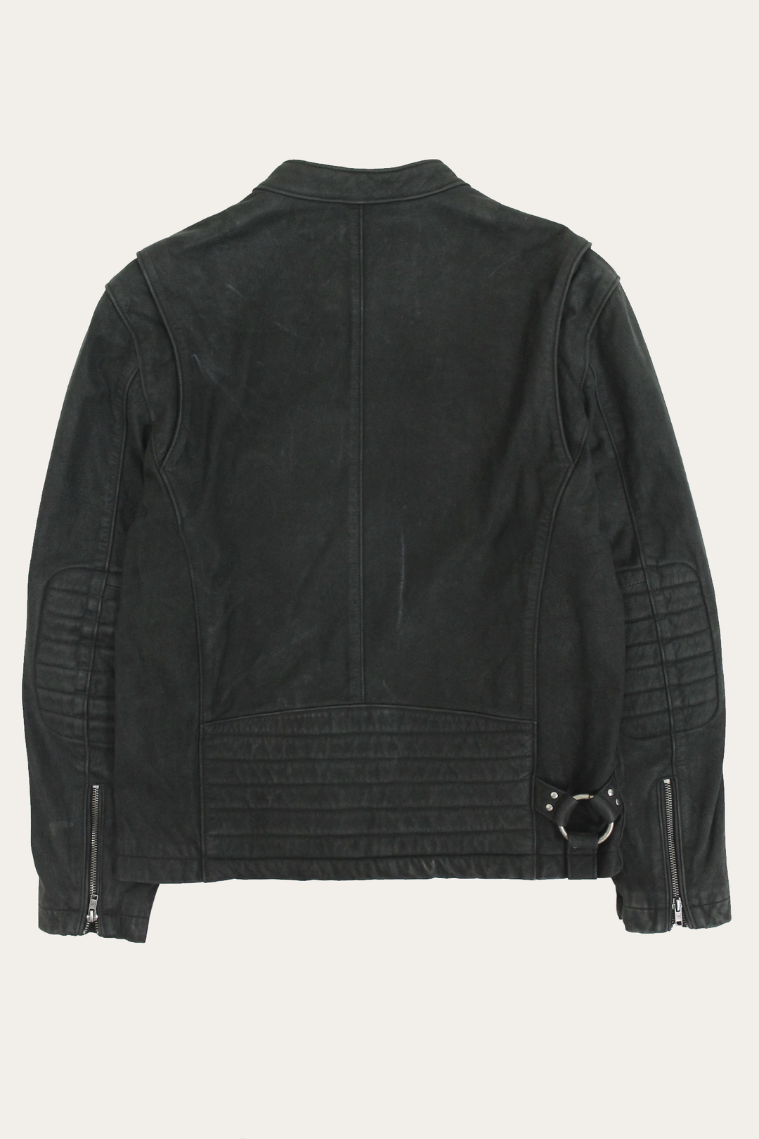 Frye Deals - Men’s Black Cattleman Vintage Cafe Racer Leather Jacket