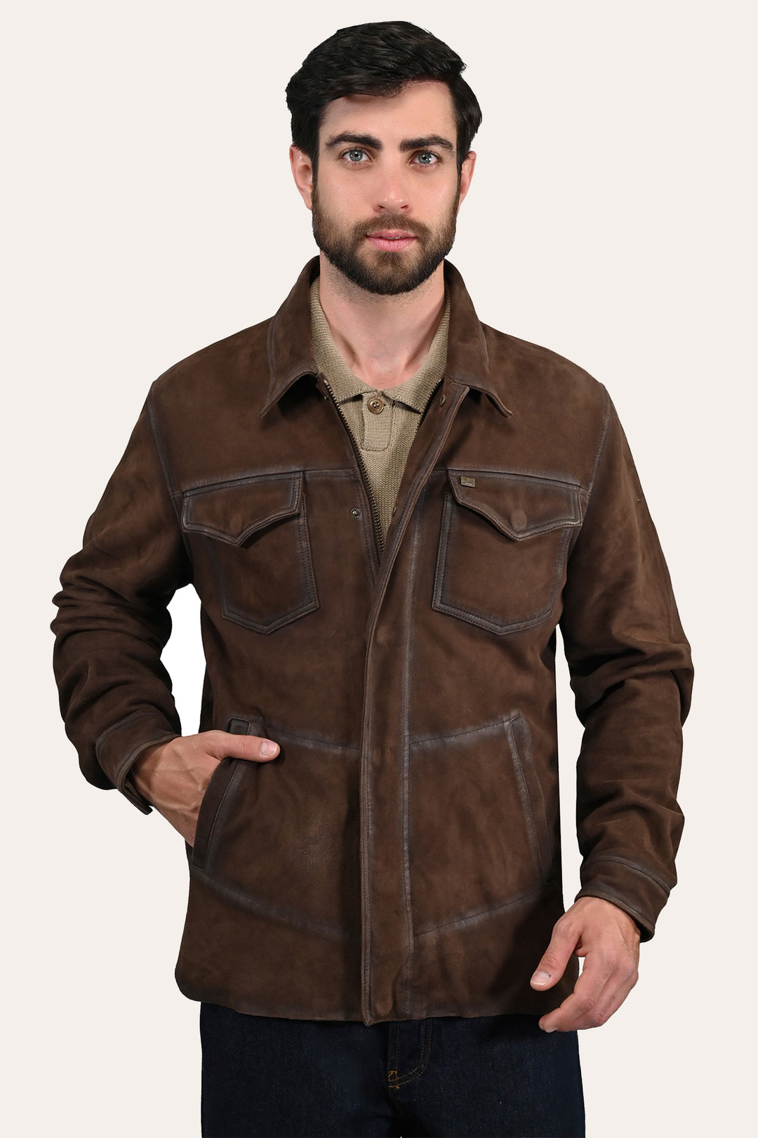 Frye Deals - Men’s Dark Brown Brody Suede Shacket