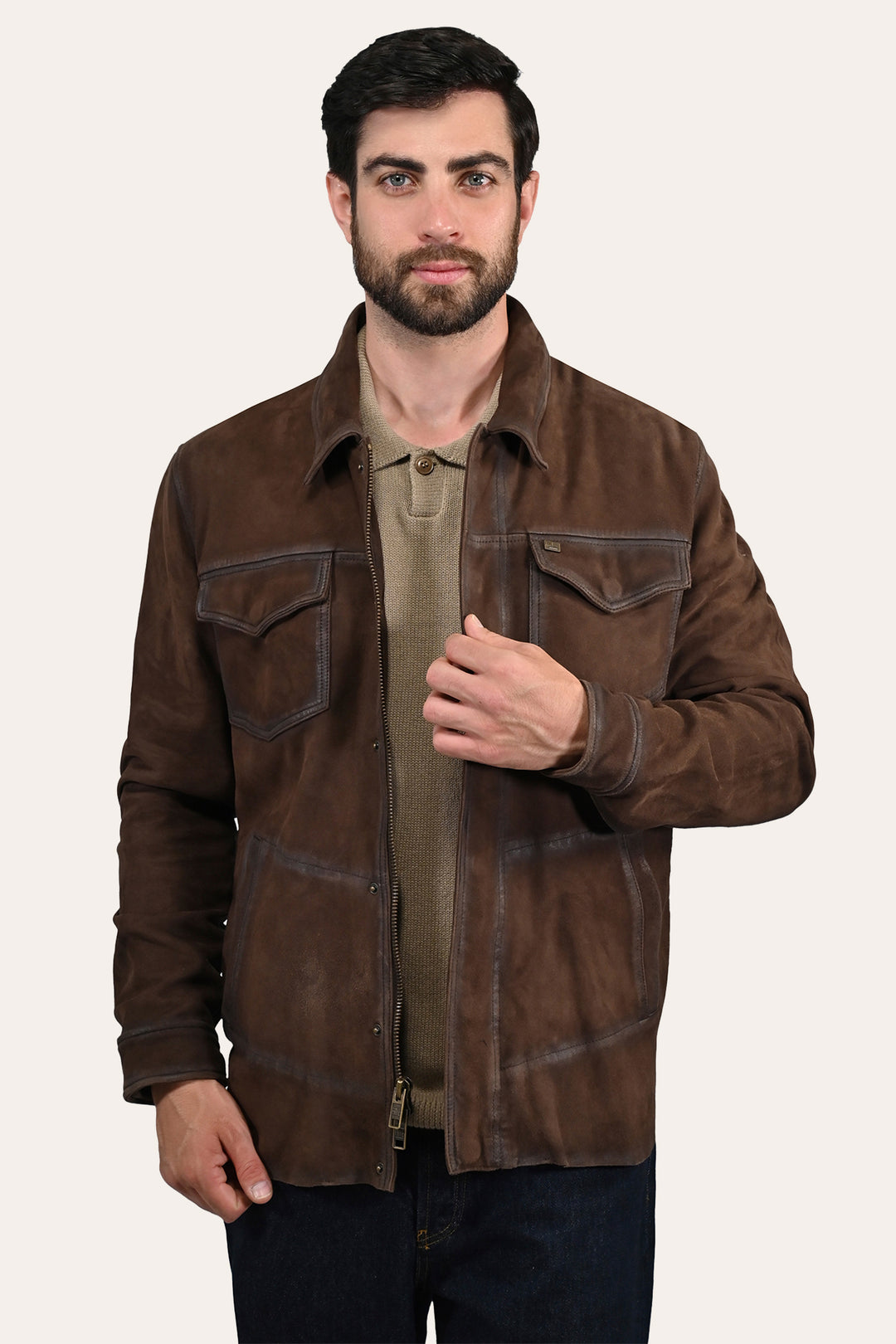 Frye Deals - Men’s Dark Brown Brody Suede Shacket
