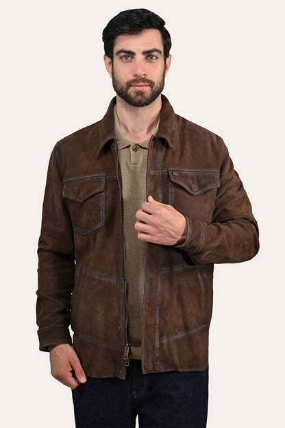 Frye Deals - Men’s Dark Brown Brody Suede Shacket