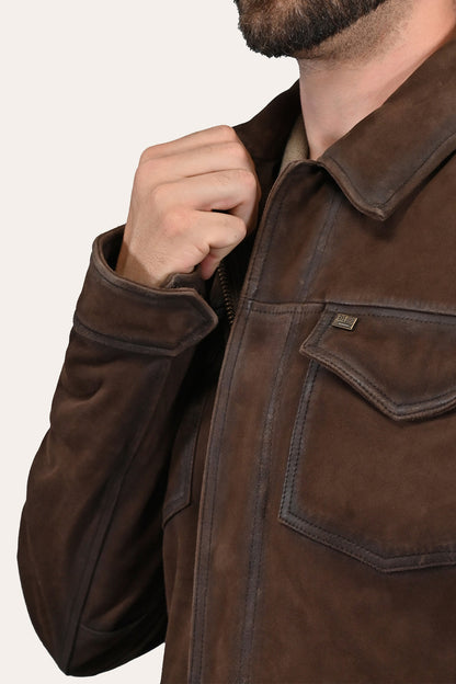 Frye Deals - Men’s Dark Brown Brody Suede Shacket