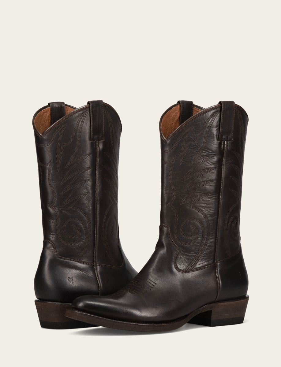 Frye Exclusive - Men's Chocolate Grady Vintage Stitch Western Boots